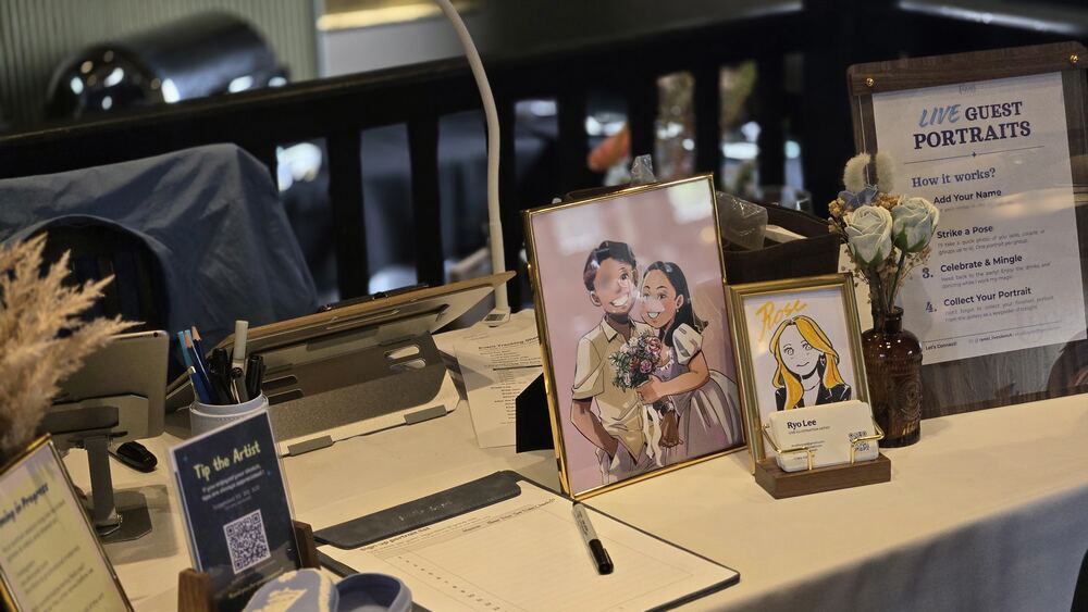 Framed full-colour couple portrait keepsake